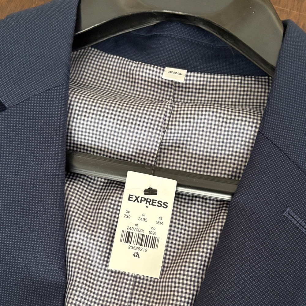 Express Men's Navy Blazer Slim Fit 42L - Picture 4 of 10